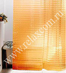 Штора для ванной комнаты «Shower Curtain» 3D, ПВХ в комплекте с кольцами, оранжевый